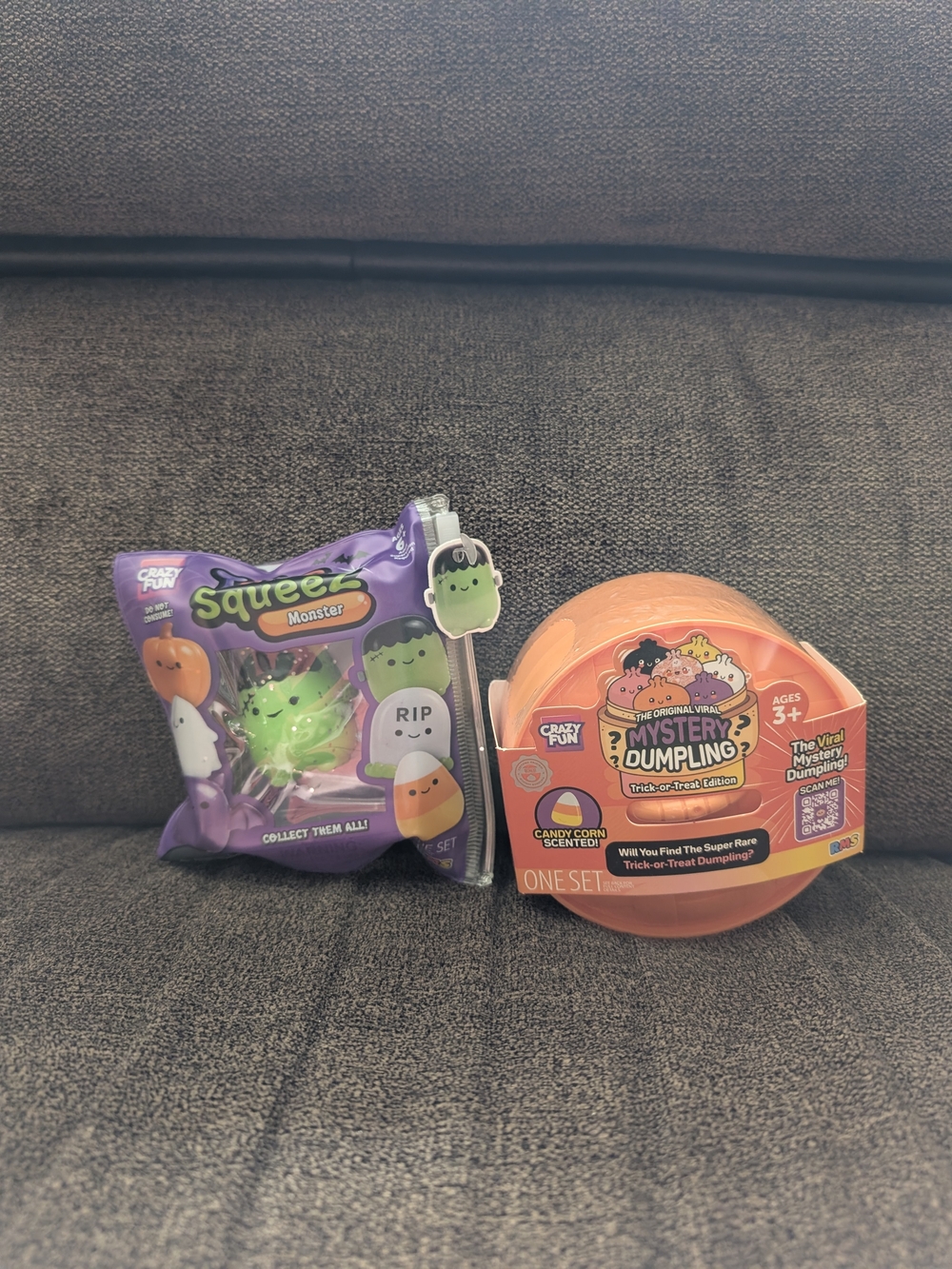 Mystery Dumpling Trick Or treat. Taba squeeze Frankenstein squishy